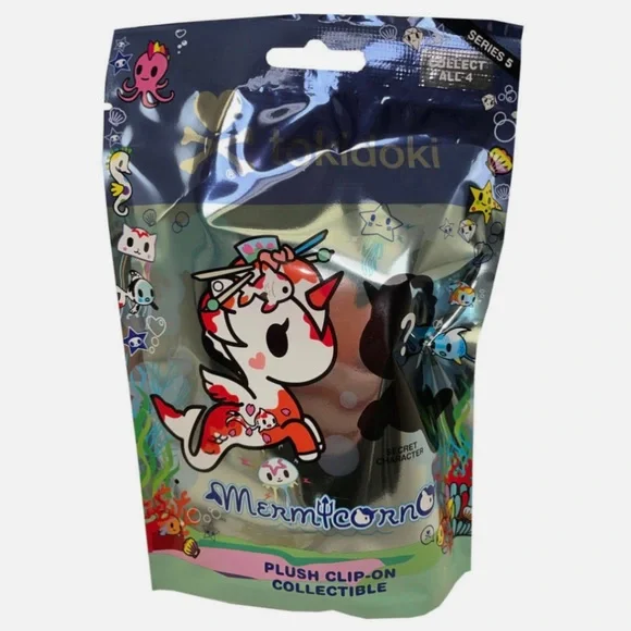 Sea Green Mermicorno Plush Keychain - Picture 2 of 3